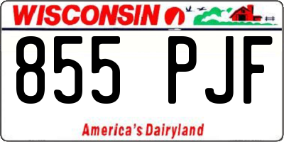 WI license plate 855PJF