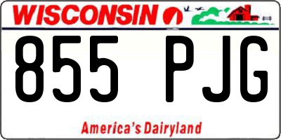 WI license plate 855PJG