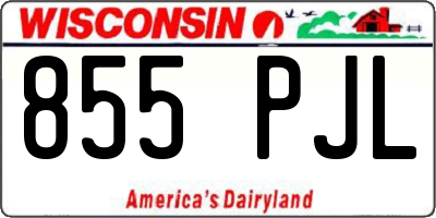 WI license plate 855PJL