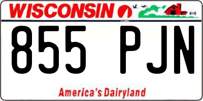 WI license plate 855PJN