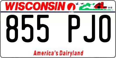 WI license plate 855PJO