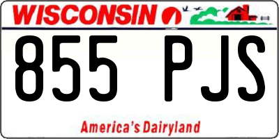 WI license plate 855PJS