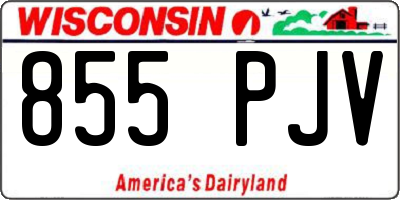 WI license plate 855PJV