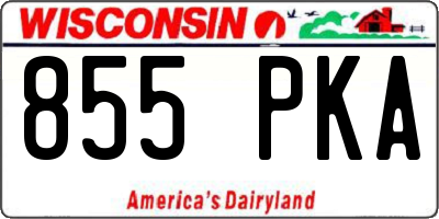 WI license plate 855PKA