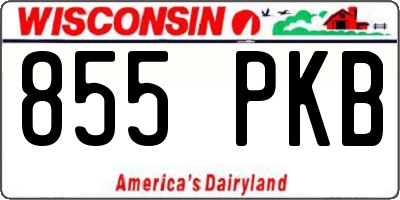 WI license plate 855PKB