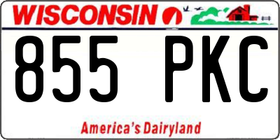 WI license plate 855PKC