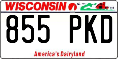 WI license plate 855PKD