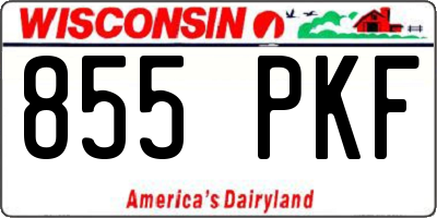 WI license plate 855PKF