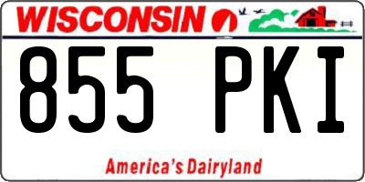 WI license plate 855PKI