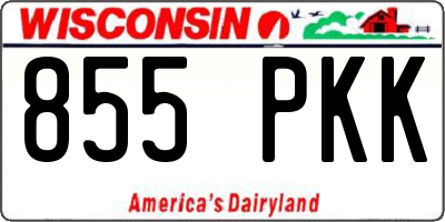 WI license plate 855PKK