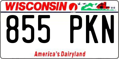 WI license plate 855PKN