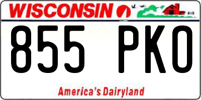 WI license plate 855PKO