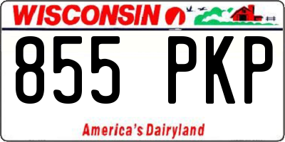 WI license plate 855PKP