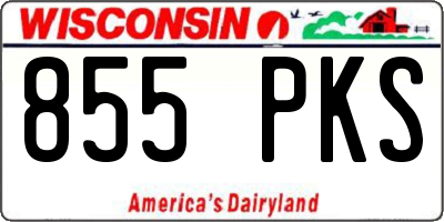 WI license plate 855PKS