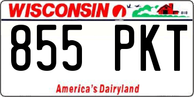WI license plate 855PKT