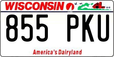 WI license plate 855PKU