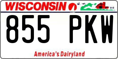 WI license plate 855PKW