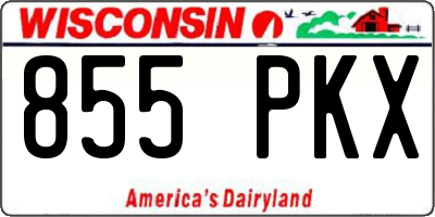 WI license plate 855PKX