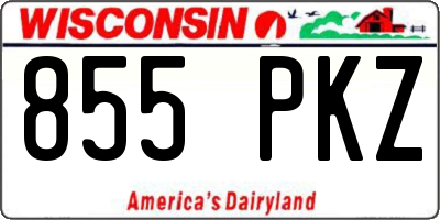 WI license plate 855PKZ