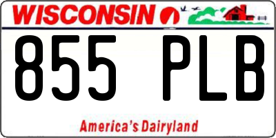 WI license plate 855PLB