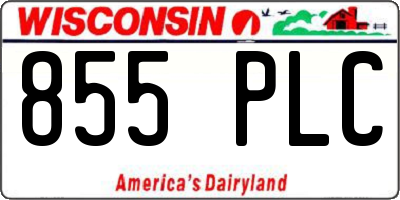 WI license plate 855PLC