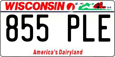 WI license plate 855PLE