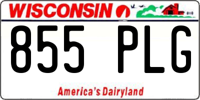 WI license plate 855PLG