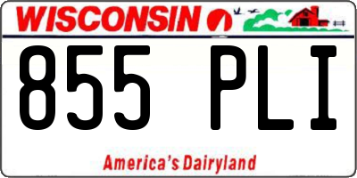 WI license plate 855PLI