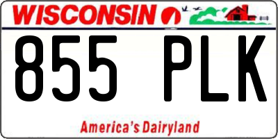 WI license plate 855PLK