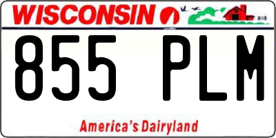 WI license plate 855PLM