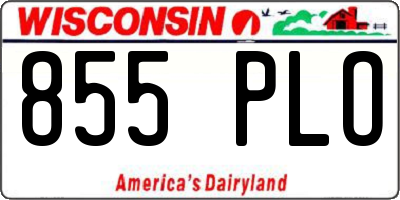WI license plate 855PLO