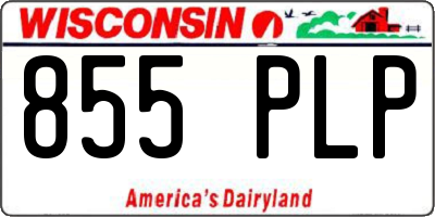 WI license plate 855PLP