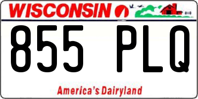 WI license plate 855PLQ