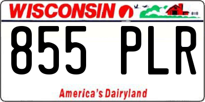 WI license plate 855PLR