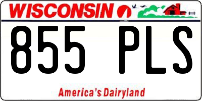 WI license plate 855PLS