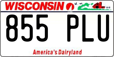 WI license plate 855PLU