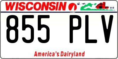 WI license plate 855PLV