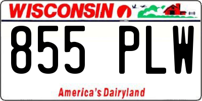 WI license plate 855PLW
