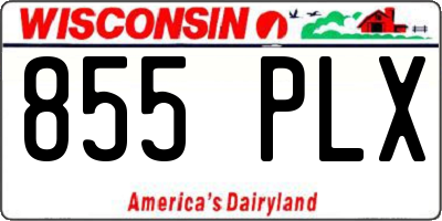 WI license plate 855PLX