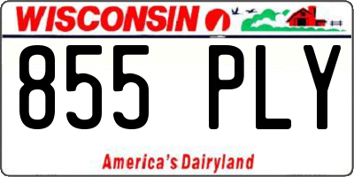 WI license plate 855PLY