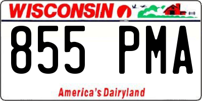 WI license plate 855PMA