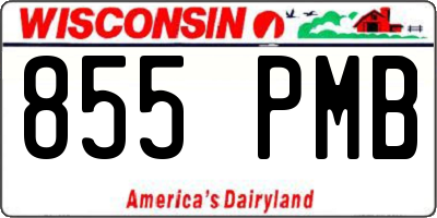 WI license plate 855PMB
