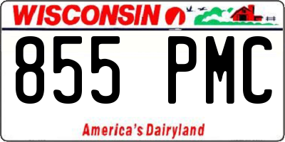 WI license plate 855PMC