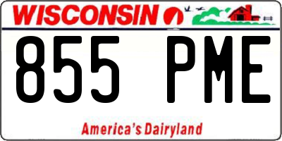 WI license plate 855PME