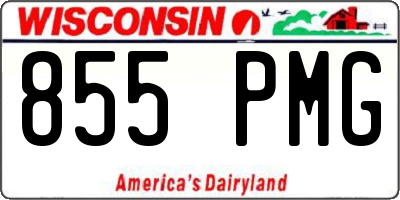 WI license plate 855PMG