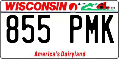 WI license plate 855PMK