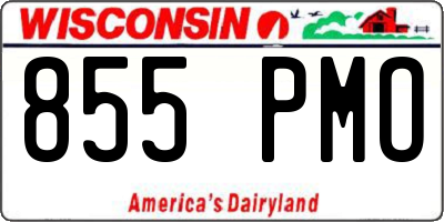 WI license plate 855PMO
