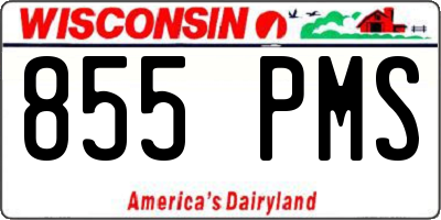 WI license plate 855PMS