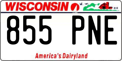 WI license plate 855PNE
