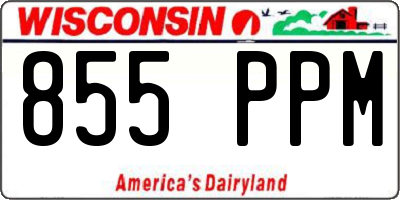 WI license plate 855PPM